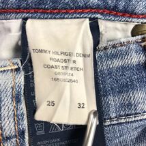 TOMMY HILFIGER トミー ヒルフィガー デニムパンツ 25 30 インディゴブルー フラッグロゴ 刺繍ロゴ ステッチ_画像10