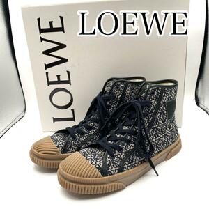  новый товар * не использовался LOEWE Loewe дыра грамм - ikatto спортивные туфли темно-синий 26. сумка для хранения с коробкой 