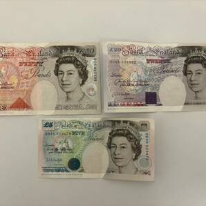 イギリスポンド旧紙幣 GBP 75イギリスポンド分 計3枚 Great Britain Pound海外旧紙幣 外国旧紙幣 の画像1