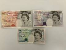 イギリスポンド旧紙幣　GBP 75イギリスポンド分 計3枚　Great Britain Pound海外旧紙幣 外国旧紙幣　_画像1