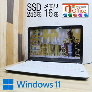 ★中古PC 新品SSD256GB メモリ16GB★SVF15327EJW Webカメラ Pentium 3556U Win11 MS Office2019 Home&Business 中古品 ノートPC★P69429