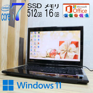 ★美品 最上級4コアi7！新品SSD512GB メモリ16GB★LL750/L Core i7-3630QM Webカメラ Win11 MS Office2019 Home&Business★P69071