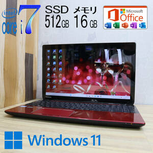 ★美品 最上級4コアi7！新品SSD512GB メモリ16GB★T653 Core i7-3630QM Webカメラ Win11 MS Office2019 Home&Business ノートPC★P71015