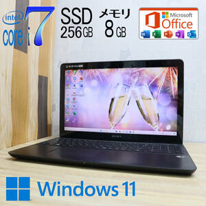 ★美品 最上級i7！新品SSD256GB メモリ8GB★SVF15A18CJB Core i7-3537U Webカメラ Win11 MS Office2019 Home&Business ノートPC★P70820