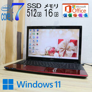 ★中古PC 最上級4コアi7！新品SSD512GB メモリ16GB★A45J Core i7-3630QM Webカメラ Win11 MS Office2019 Home&Business ノートPC★P71049