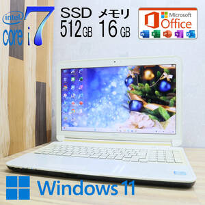 ★中古PC 最上級4コアi7！新品SSD512GB メモリ16GB★A77G Core i7-2670QM Webカメラ Win11 MS Office2019 Home&Business ノートPC★P71615