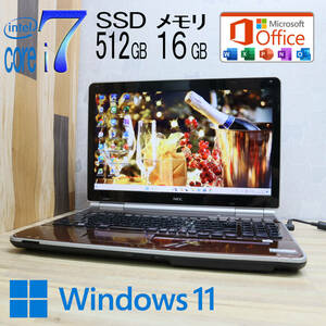 ★美品 YAMAHA♪最上級4コアi7！新品SSD512GB メモリ16GB★LL750D Core i7-2670QM Win11 MS Office2019 Home&Business ノートPC★P71120