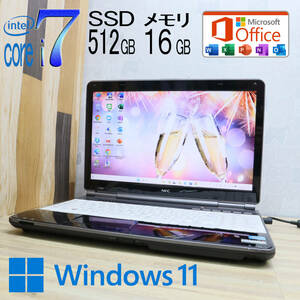 ★美品 YAMAHA♪最上級4コアi7！新品SSD512GB メモリ16GB★LL750/E Core i7-2630QM Win11 MS Office2019 Home&Business ノートPC★P68871