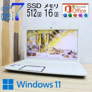 ★超美品 最上級4コアi7！新品SSD512GB メモリ16GB★T552 Core i7-3630QM Webカメラ Win11 MS Office2019 Home&Business ノートPC★P70993