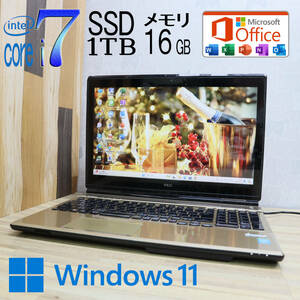 なんと！新品SSD1TB メモリ16GB★中古PC YAMAHA♪最上級4世代4コアi7！★LL750 Core i7-4700MQ Webカメラ Win11 MS Office2019 H&B★P70340