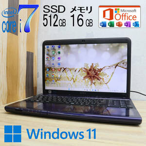 ★美品 最上級4コアi7！新品SSD512GB メモリ16GB★VPCCB49FJ Core i7-2670QM Webカメラ Win11 MS Office2019 Home&Business★P70847