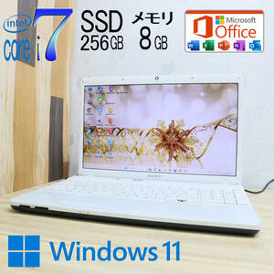 ★中古PC 最上級4コアi7！新品SSD256GB メモリ8GB★VPCEH2AJ Core i7-2670QM Blu-ray Webカメラ Win11 MS Office 中古品 ノートPC★P70862