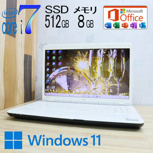 ★中古PC 最上級4コアi7！新品SSD512GB メモリ8GB★LS350E Core i7-2670QM Win11 MS Office2019 Home&Business 中古品 ノートPC★P70733