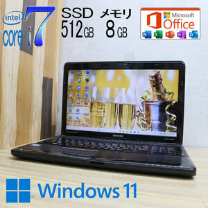 ★美品 最上級4コアi7！新品SSD512GB メモリ8GB★T551 Core i7-2630QM Webカメラ Win11 MS Office2019 Home&Business ノートPC★P70966