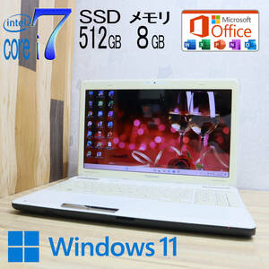 ★美品 最上級4コアi7！新品SSD512GB メモリ8GB★T551 Core i7-2630QM Webカメラ Win11 MS Office2019 Home&Business ノートPC★P70968