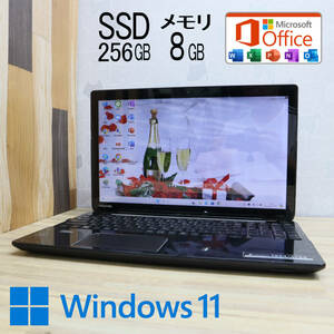 ★中古PC 高性能4世代i3！SSD256GB メモリ8GB★T654 Core i3-4005U Webカメラ Win11 MS Office2019 Home&Business ノートPC★P71018