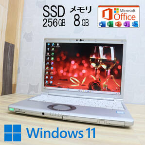 ★中古PC 高性能8世代4コアi5！M.2 SSD256GB メモリ8GB★CF-SV7 Core i5-8350U Webカメラ Win11 MS Office2019 Home&Business★P67670の画像1