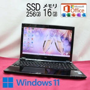 ★中古PC 高性能6世代i3！新品SSD256GB メモリ16GB★NS350E Core i3-6100U Webカメラ Win11 MS Office2019 Home&Business★P66859