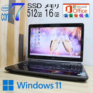 ★中古PC YAMAHA♪最上級4コアi7！新品SSD512GB メモリ16GB★LL750E Core i7-2630QM Win11 MS Office2019 Home&Business ノートPC★P70711