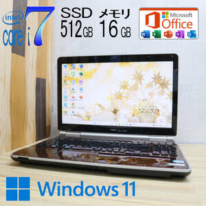 ★中古PC YAMAHA♪最上級4コアi7！新品SSD512GB メモリ16GB★LL750/F Core i7-2670QM Win11 MS Office2019 Home&Business★P70399