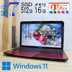 ★超美品 最上級4コアi7！新品SSD512GB メモリ16GB★T552 Core i7-3630QM Webカメラ Win11 MS Office2019 Home&Business ノートPC★P70991