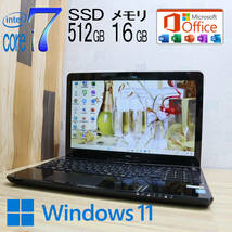 ★超美品 最上級4世代4コアi7！新品SSD512GB メモリ16GB★LS700N Core i7-4702MQ Webカメラ Win11 MS Office2019 Home&Business★P71337_画像1