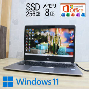 ★超美品 新品SSD256GB メモリ8GB★ELITEBOOK FOLIO G1 Webカメラ Core m3 6Y30 Win11 MS Office2019 Home&Business ノートPC★P69955