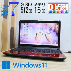 ★中古PC 最上級4コアi7！新品SSD512GB メモリ16GB★A56D Core i7-2670QM Webカメラ Win11 MS Office2019 Home&Business ノートPC★P71068