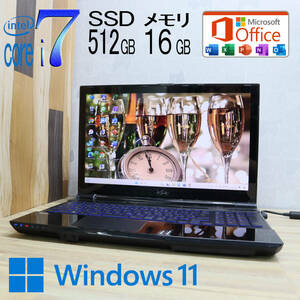 ★中古PC 最上級4コアi7！新品SSD512GB メモリ16GB★A56K Core i7-3632QM Webカメラ Win11 MS Office2019 Home&Business ノートPC★P71076