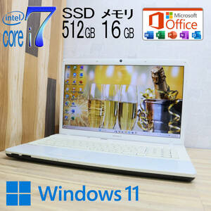 ★中古PC 最上級4コアi7！新品SSD512GB メモリ16GB★VPCEJ2AJ Core i7-2670QM Webカメラ Win11 MS Office2019 Home&Business★P69537