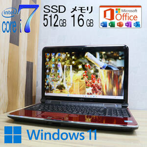 ★中古PC 最上級4コアi7！新品SSD512GB メモリ16GB★AH77/D Core i7-2630QM Webカメラ Win11 MS Office2019 Home&Business★P71276