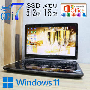 ★美品 YAMAHA♪最上級4コアi7！新品SSD512GB メモリ16GB★LL750F Core i7-2670QM Win11 MS Office2019 Home&Business ノートPC★P71125