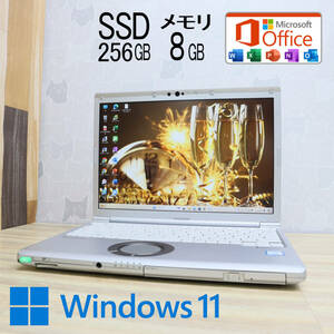 ★中古PC 高性能8世代4コアi5！M.2 SSD256GB メモリ8GB★CF-SV7 Core i5-8350U Webカメラ Win11 MS Office2019 Home&Business★P67632