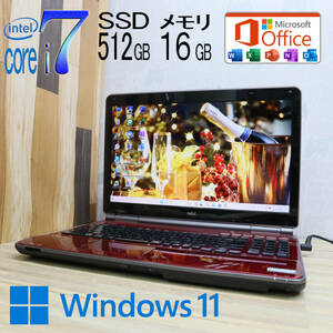 ★美品 YAMAHA♪最上級4コアi7！新品SSD512GB メモリ16GB★LL750D Core i7-2670QM Win11 MS Office2019 Home&Business ノートPC★P70705