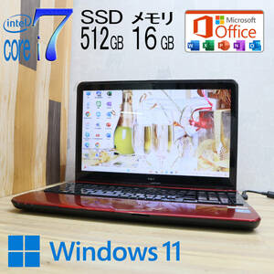 ★美品 最上級4コアi7！新品SSD512GB メモリ16GB★LS550/J Core i7-3632QM Webカメラ Win11 MS Office2019 Home&Business★P71744