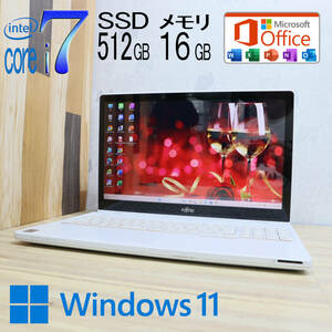 ★美品 最上級4世代4コアi7！新品SSD512GB メモリ16GB★AH77/S Core i7-4712HQ Webカメラ Win11 MS Office2019 Home&Business★P71727