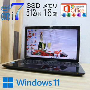 ★美品 最上級4世代4コアi7！新品SSD512GB メモリ16GB★T554/67KB Core i7-4700MQ Webカメラ Win11 MS Office2019 Home&Business★P71312