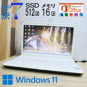 ★超美品 最上級4コアi7！新品SSD512GB メモリ16GB★LS550/J Core i7-3632QM Webカメラ Win11 MS Office2019 Home&Business★P67075