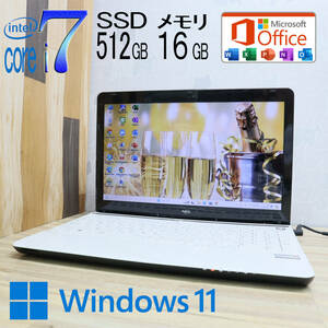 ★中古PC 最上級4世代4コアi7！新品SSD512GB メモリ16GB★LS350S Core i7-4700MQ Webカメラ Win11 MS Office2019 Home&Business★P70739