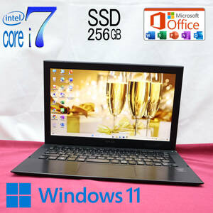 ★美品 最上級4世代i7！新品SSD256GB★VJP111B01N Core i7-4510U Webカメラ Win11 MS Office2019 Home&Business 中古品 ノートPC★P72194