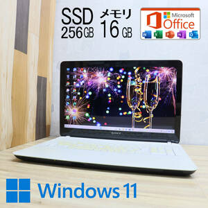 ★中古PC 高性能i5！SSD256GB メモリ16GB★SVF15218CJW Core i5-3337U Webカメラ Win11 MS Office2019 Home&Business ノートPC★P71634