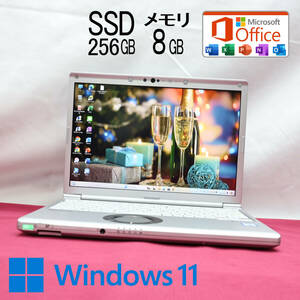 ★中古PC 高性能8世代4コアi5！SSD256GB メモリ8GB★CF-SV7 Core i5-8350U Webカメラ Win11 MS Office2019 Home&Business★P72770