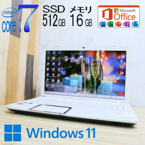 ★中古PC 最上級4コアi7！新品SSD512GB メモリ16GB★T552/58HW Core i7-3630QM Webカメラ Win11 MS Office2019 Home&Business★P71745