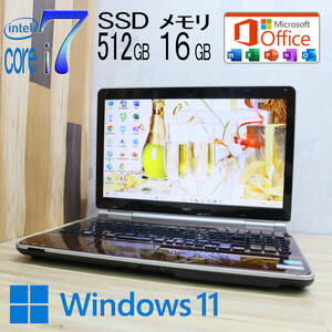 ★美品 YAMAHA♪最上級4コアi7！新品SSD512GB メモリ16GB★LL750/F Core i7-2670QM Win11 MS Office2019 Home&Business ノートPC★P71298