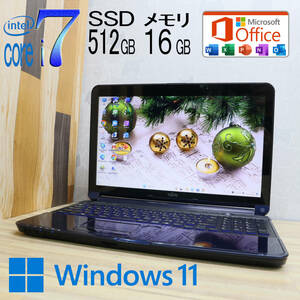 ★中古PC 最上級4コアi7！新品SSD512GB メモリ16GB★A56E Core i7-2670QM Webカメラ Win11 MS Office2019 Home&Business ノートPC★P71072