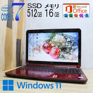 ★美品 最上級4コアi7！新品SSD512GB メモリ16GB★AH77/G Core i7-2670QM Webカメラ Win11 MS Office2019 Home&Business ノートPC★P71305