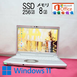 ★中古PC 高性能8世代4コアi5！SSD256GB メモリ8GB★CF-SV7 Core i5-8350U Webカメラ Win11 MS Office2019 Home&Business★P71456