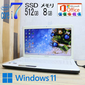 ★美品 最上級4コアi7！新品SSD512GB メモリ8GB★Qosmio T551/T6DW Core i7-2670QM Webカメラ Win11 MS Office2019 Home&Business★P71692