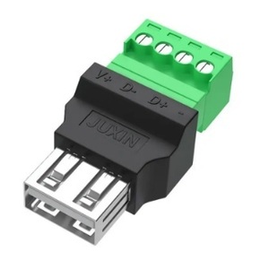USBタイプ-メス-4ピンネジコネクタ,はんだ付けなし,USBジャック,端子プラグアダプター！