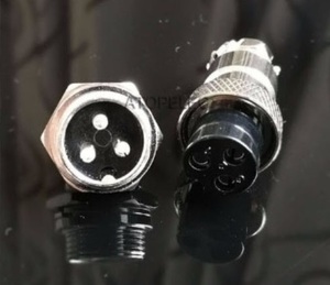 1 pair GX16 16mm 3 pin metal connector male plug + female plug +mekla cap ( service goods ) 3 point set!